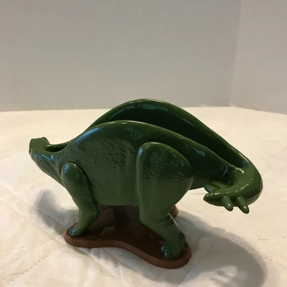 Green Dinosaur‎ Taco holder with brown salsa bowl